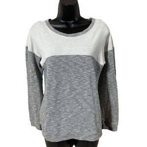 Lucy Long Sleeve Shirt Size Large Womens Gray White Casual Top Blouse Comfort